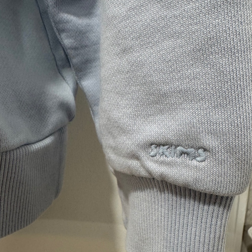 SKIMS Fleece Boyfriend Hoodie Light Blue Oversized Pullover Sweatshirt Medium - Picture 4 of 8
